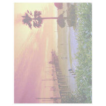 Sunset, Huntington Beach pier, California, U.S.A. Letterhead Template