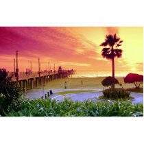 Sunset, Huntington Beach pier, California, U.S.A. Photo Cut Outs