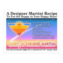 Sunset in Paradise Martini Recipe Postcard
