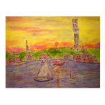 sunset in provincetown post card