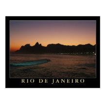 "Sunset in Rio de Janeiro" postcard