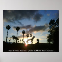 Sunset in San Jose ca Posters