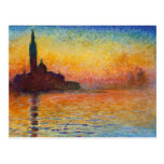 Sunset in Venice, Claude Monet Postcard