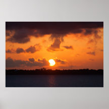 Sunset Low Clouds Poster
