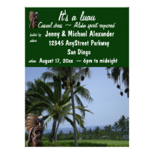Sunset Luau Party Personalized Announcement