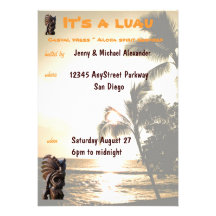 Sunset Luau Party Personalized Invitation