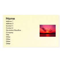 Sunset, Name, Address 1, Address 2, Contact 1, ... Business Card Templates