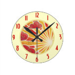 Sunset 'Numbers' clock round cream