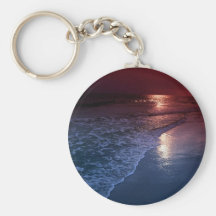 Sunset, ocean, sand, seashore, Florida, U.S.A. Key Chains
