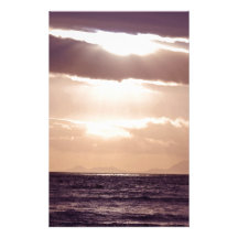 Sunset on a cloudy day stationery