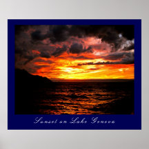 Sunset on Lake Geneva Posters