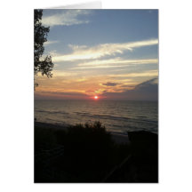 Sunset on Lake Michigan Cards