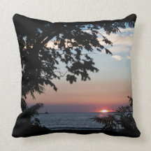 Sunset on Lake Onatrio Throw Pillow