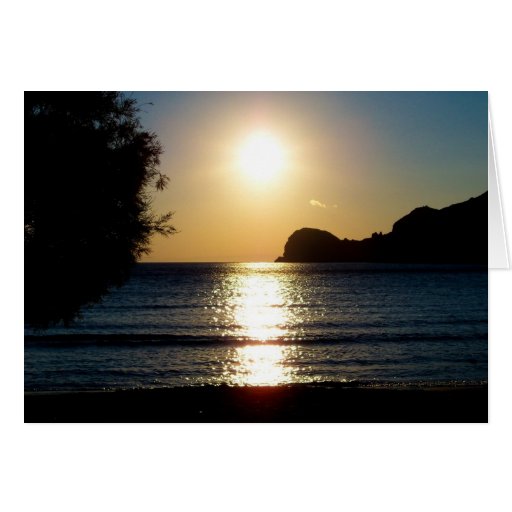 Sunset on the Beach in Syros Card