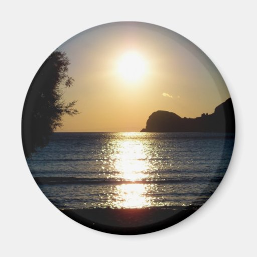 Sunset on the Beach in Syros Magnet
