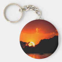 Sunset on the Chain of Lakes Keychains