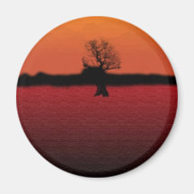 Sunset on the Savannah Fridge Magnets