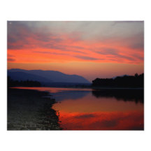 Sunset over Clarkfork river Photo