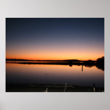 sunset over lake print