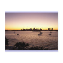 Sunset Over Miami Post Card