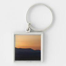 Sunset Over Snowy Mountains Keychain
