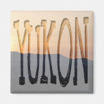 Sunset Over Snowy Mountains; Yukon Souvenir Refrigerator Magnet
