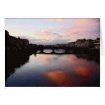 Sunset Over the Arno River Greeting Cards
