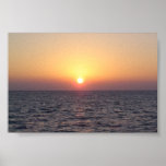 Sunset over water poster