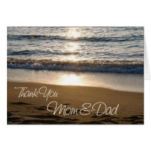 Sunset Parents Wedding Day Thank You Card