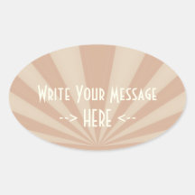 Sunset Rays Coral Oval Sticker