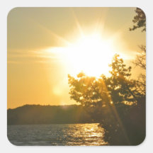 Sunset Rays on the Lake Stickers