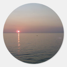 sunset round sticker