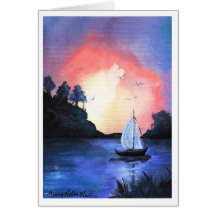 Sunset Sail card