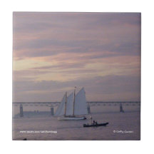 Sunset Sail In Newport Tiles