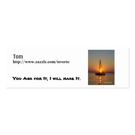sunset sail, Tom, http://www.zazzle.com/teverto... Business Card Templates