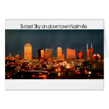 Sunset Sky on Downtown Nashville Greeting Card