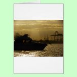 Sunset Speedboat Silhouette cards