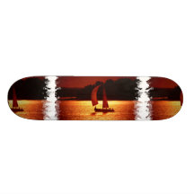 Sunset Spinnaker Sailboat Skateboard