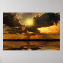 Sunset-sunburst-1-abstract Posters