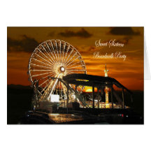 Sunset Sweet Sixteen Boardwalk Par... - Customized Greeting Cards