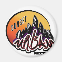 Sunset Urban Records Refrigerator Magnet