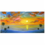 Sunset View Seascape Landscape Painting - Multi photo sculptures