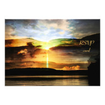 Sunset wedding RSVP card Invitations
