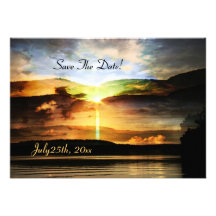 sunset wedding save the date announcement