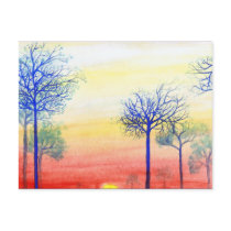 Sunset with Blue Trees