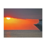 Sunset with cruise ship post card