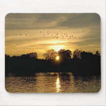 Sunset with Geese Mouse Pad