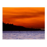 Sunsets La Jolla Beaches Clouds Orange Postcard