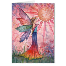 Sunshine and Rainbow Fairy Greeting Card
