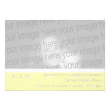 Sunshine Yellow Clean & Classic Birth Announcement